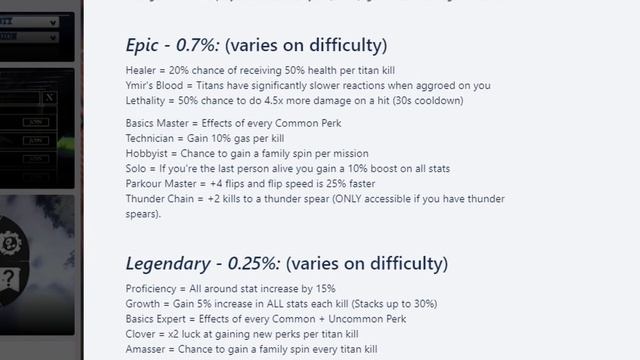 ALL PERK STATS + META PERKS IN AOT EVOLUTION