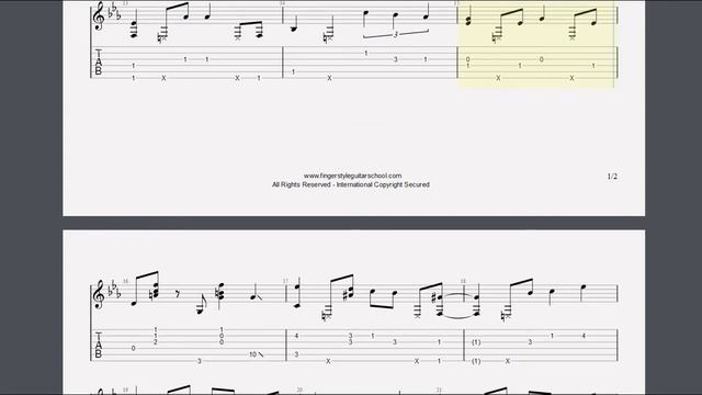 Fly Me To The Moon - Fingerstyle Guitar Tab смотреть онлайн