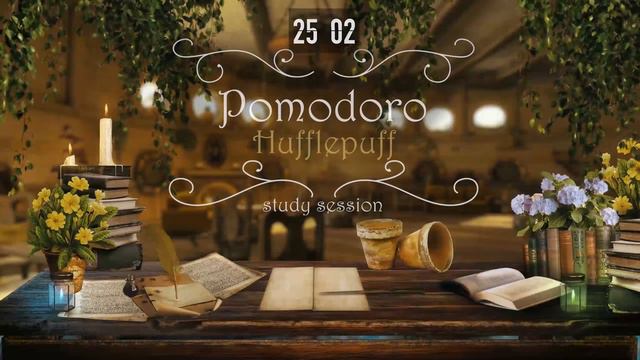 HUFFLEPUFF 📚 POMODORO Study Session 25/5 - Harry Potter Ambience 📚 Focus, Relax & Study In Hogwarts