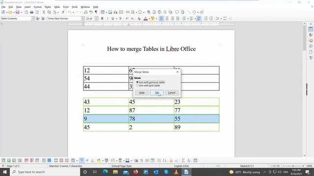 How to Merge Tables in LibreOffice Writer смотреть онлайн