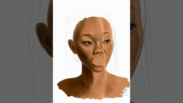 Цифровой портрет в стиле реализм. Процесс рисования в Procreate смотреть онлайн