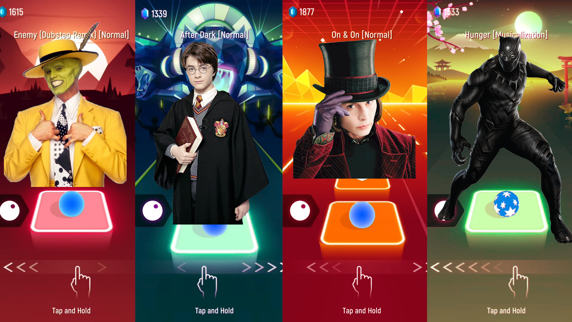 The Mask VS Charlie VS Harry Potter VS Black Panther I EDM Rush Tiles Hop Coffin Dance смотреть онлайн