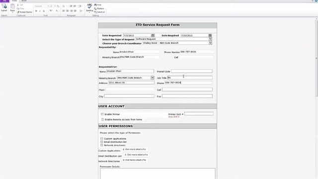 ITD Service Request Tutorial смотреть онлайн