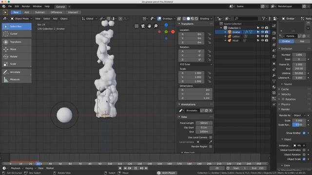 Make a Fire Animation with Particle System, Metaballs, and Grease Pencil: Blender 2.8 Tutorial смотреть онлайн