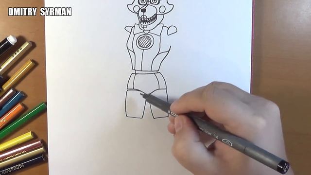 How to draw Funtime Foxy, FNaF, Как нарисовать фантайм Фокси, ФНаФ смотреть онлайн