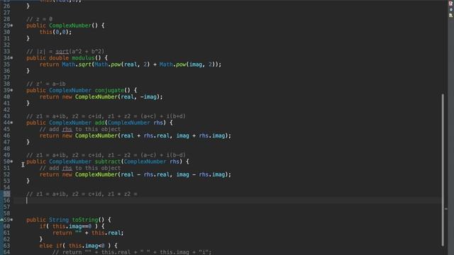 Java program to create a Complex Number class using OOP principles смотреть онлайн