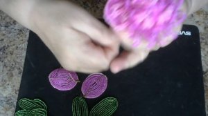 Пион из бисера. Мастер - класс. Бисероплетение.