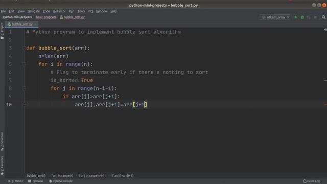 Implementing Bubble Sort in Python смотреть онлайн
