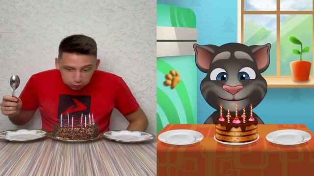 Talking Tom in Real Life 😸❤️ All Dessert Mukbang Funny Challenge COMPILATION смотреть онлайн