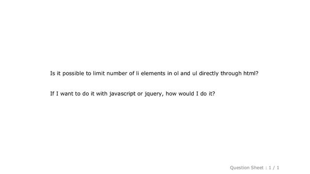 HTML : Limit number of li elements in ol and ul смотреть онлайн