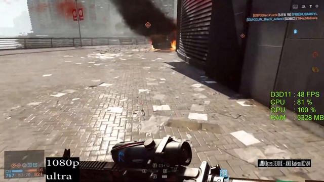 AMD Radeon RX 560 -- AMD Ryzen 3 1300X -- Battlefield 4 FPS Test (Siege of Shanghai) смотреть онлайн