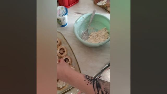 фаршированные грибы грибами и шашлычок