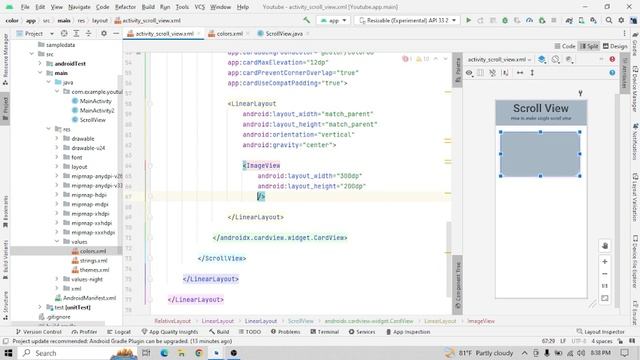 How To Make Cards & Small Scroll View In Android Studio | Mouse Studio. смотреть онлайн