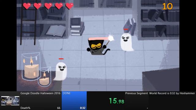 Google Doodle Halloween 2016 - Death% WR Tie 【0:32】 смотреть онлайн