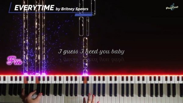 "Everytime" -- Britney Spears [PIANO Instrumental / Midi Chords & Melody Tutorial w/ Lyrics]