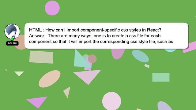 HTML : How can I import component-specific css styles in React? смотреть онлайн