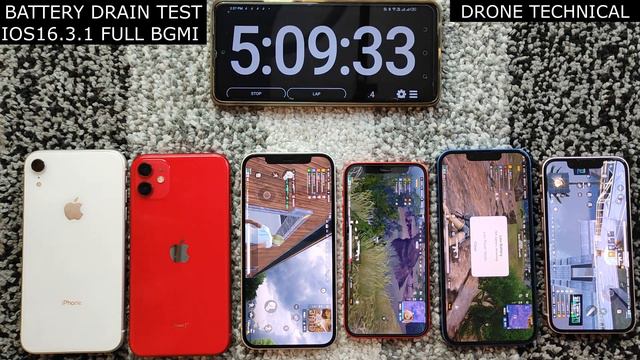 iPhone 13 vs 13mini vs 12 vs 12mini vs 11 vs Xr Full Battery Drain Test ios16.3.1 Shocking Results! смотреть онлайн