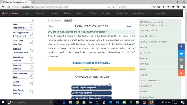 Why are Thread.suspend and Thread.resume deprecated?
| javapedia.net смотреть онлайн