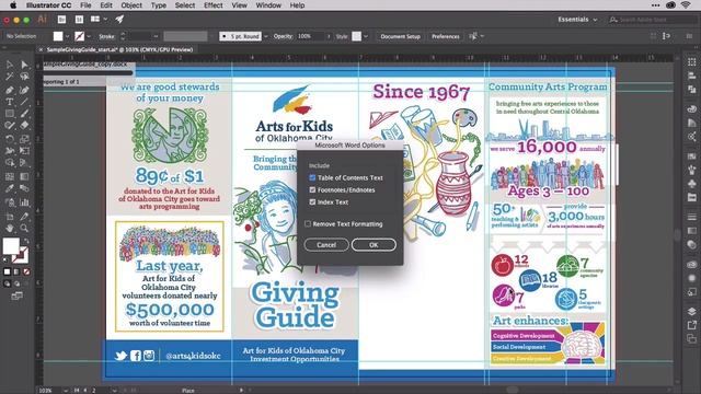 Importing Text from Microsoft Word in Adobe Illustrator смотреть онлайн