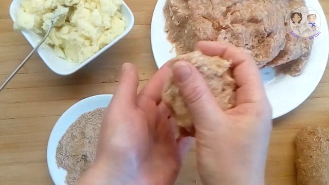 Домашние котлеты с сюрпризом Из мясного фарша и картофеля смотреть онлайн