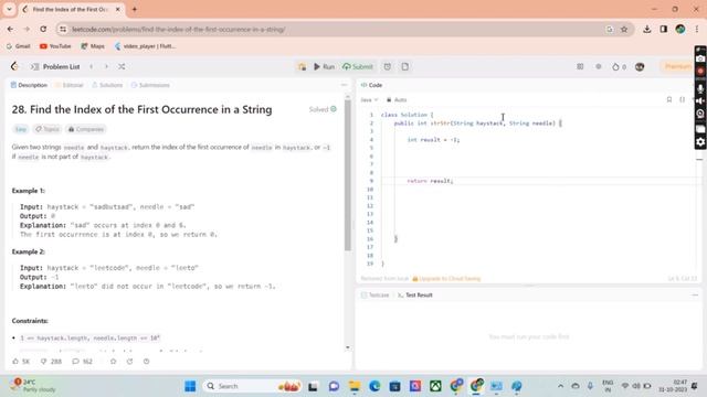 28. Find the Index of the First Occurrence in a String | Leetcode | Arrays | The Advent смотреть онлайн