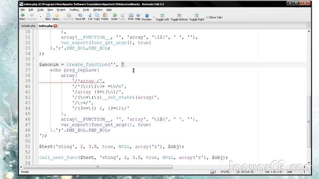 [PHP] Callback #6: create_function() смотреть онлайн