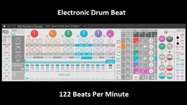 Beat in the Dub Electronic Drum Machine Beat 122bpm смотреть онлайн