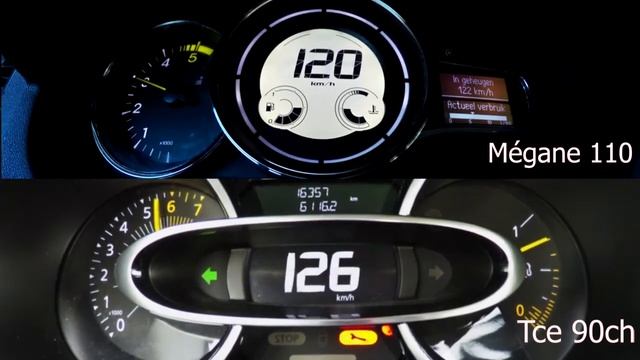 Accélération Mégane 1.5 dCi 110 cv Vs Clio 4 0.9 Tce 90 ch (0-150km/h) смотреть онлайн