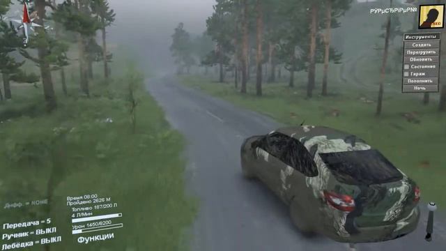 Spintires тест драйв LADA Granta Liftback Coupe