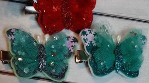 МК. Заколка-бабочка к Новому году.