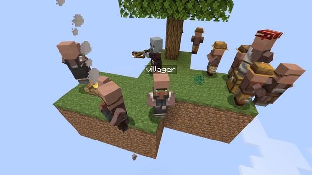 Minecraft: Illagers Vs Villagers In Sky Block!