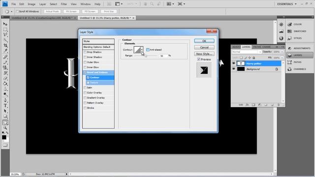 Photoshop tutorial CS4 ~~~ Harry potter Text Effect ~~~ смотреть онлайн