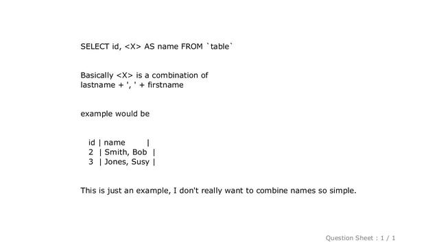 MySQL : How to combine multiple columns as one and format with custom strings? смотреть онлайн