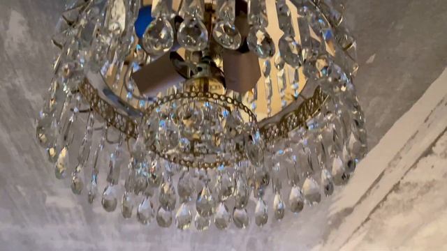 Хрустальная люстра Катерина Забор 40 см, 3 лампы Гусь-Хрустальный смотреть онлайн