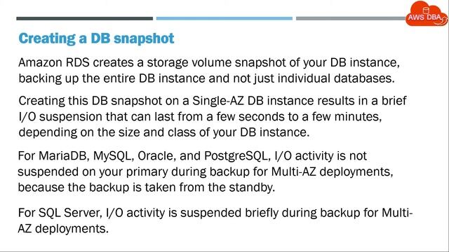 02 Creating a DB snapshot смотреть онлайн