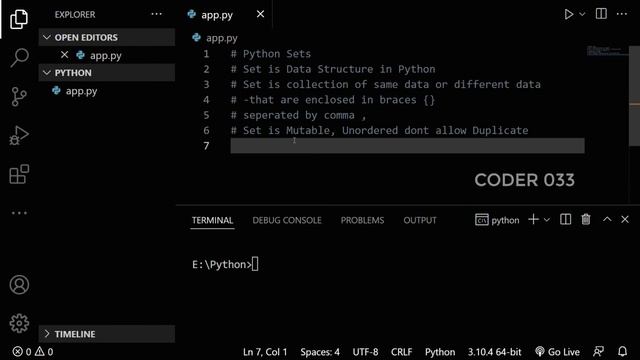 Python Lists Tuples Sets Dictionary | Python Tutorial For Beginners | Coder033 смотреть онлайн