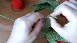 Вязанная роза крючком.