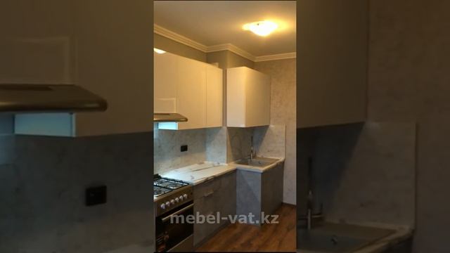 Комбинированная кухня: Белая, Серая. На заказ. Алматы, ИП "VAT" смотреть онлайн