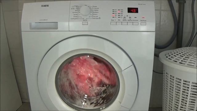 AEG Lavamat Protex L72475FL Synthetics 30 degrees program washing machine test example lavadora #23 смотреть онлайн
