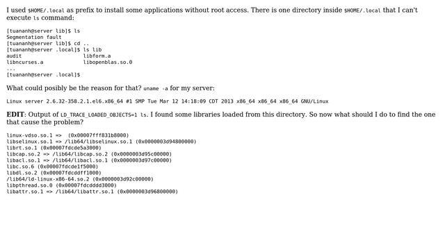 `ls` causes Segmentation Fault on a specific directory смотреть онлайн