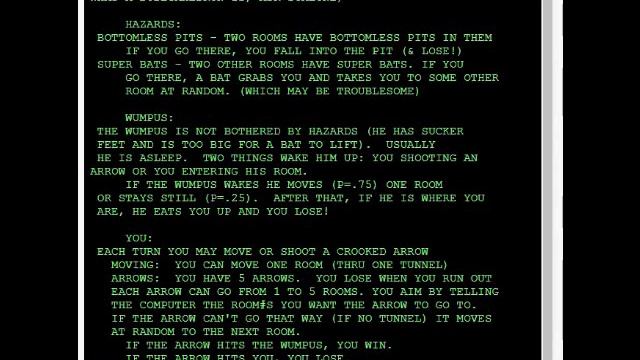 Hunt The Wumpus (PC browser conversion) смотреть онлайн