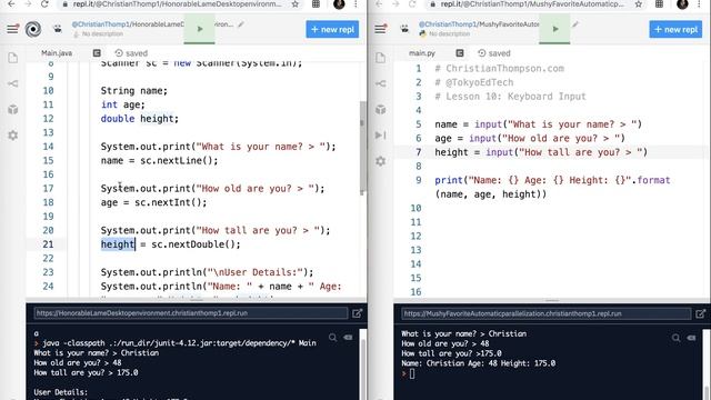 Intro to Python for Java Coders: Keyboard Input смотреть онлайн