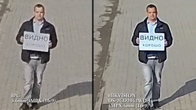 Детализация Дальность Сравнение 4mpx Hik против 3mpx другие IPC смотреть онлайн