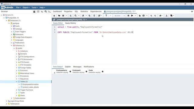 How to import excel csv data into Postgres database using Query | PgAdmin 4 tutorial смотреть онлайн