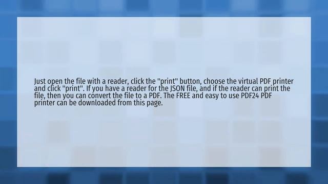 How do I open JSON files in PDF? смотреть онлайн
