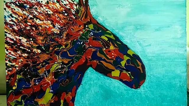 Конь - огонь! Новая картина. Акрил. смотреть онлайн
