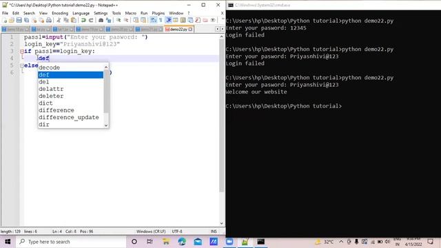 #15 || login or password match program in python смотреть онлайн