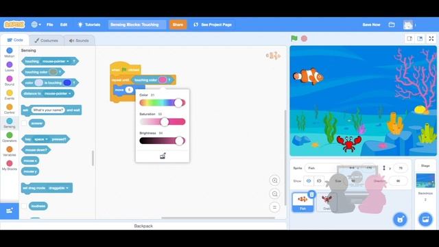 Scratch - Sensing Blocks: Touching Blocks смотреть онлайн