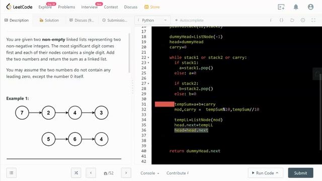 Leetcode 445. Add Two Numbers II | Amazon Interview | Reverse Linked List | Stack смотреть онлайн