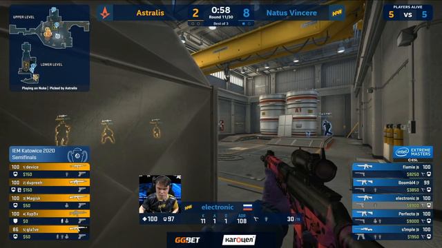 Astralis vs Natus Vincere [Map 2, Nuke] (Best of 3) IEM Katowice 2020 | Playoffs смотреть онлайн